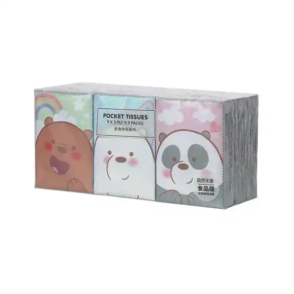 Miniso Pañuelo Desechable Sin Fragancia we Bare Bears