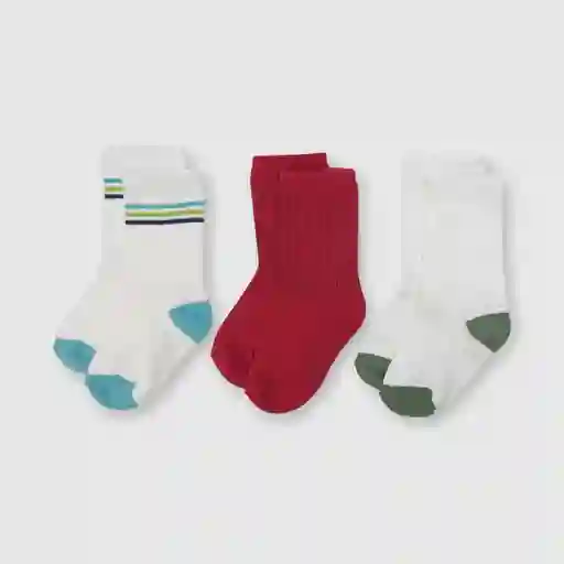 Opaline Pack Calcetines Deportivos Niño Blanco Talla 26/29