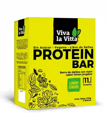 Viva la Vitta Barra de Dátiles Estuche Protein Limón Jengibre