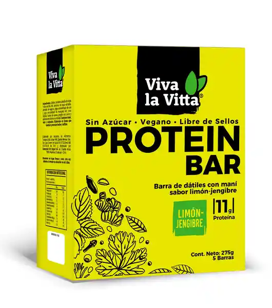 Viva la Vitta Barra de Dátiles Estuche Protein Limón Jengibre