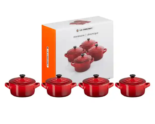 Set Mini Ollitas Cocotte Redondo Cereza 250 mL 10 cm Le Creuset