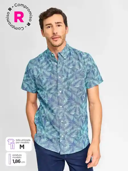 Kenneth Stevens Camisa Manga Corta Pop Epop Azul XXL SS25