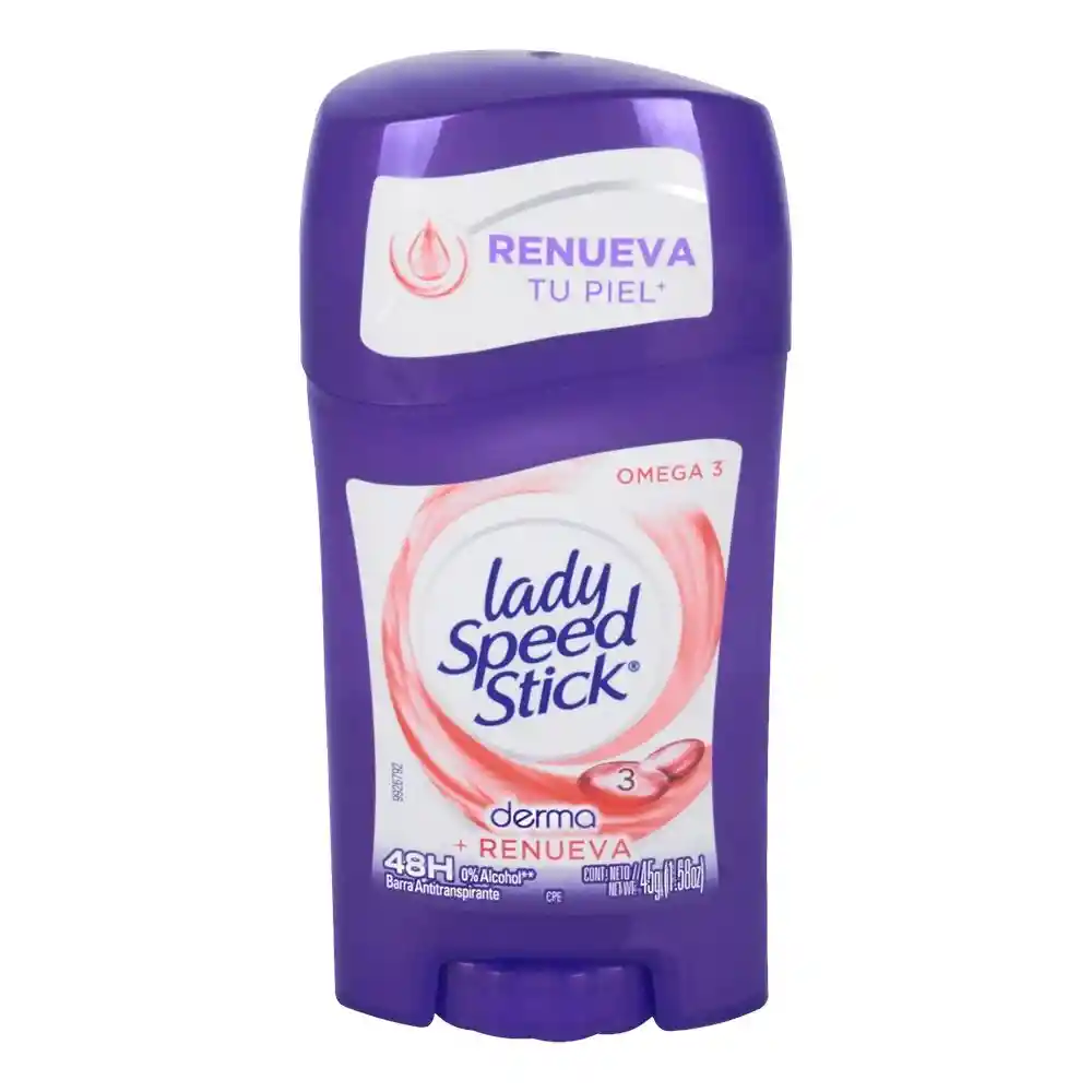 Lady Speed Stick Antitranspirante Derma + Omega 3 en Barra 