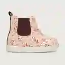 Botines Full Print Flores de Niña Rosado Talla 21 Opaline