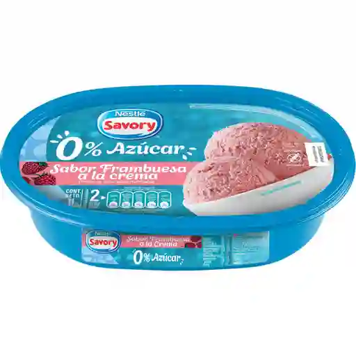 Savory Helado Sabor Frambuesa a la Crema 0% Azúcar