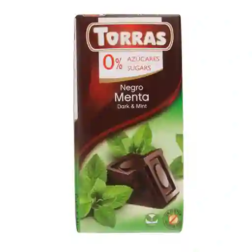 Torras Chocolate Negro Sabor Menta 0% Azúcar