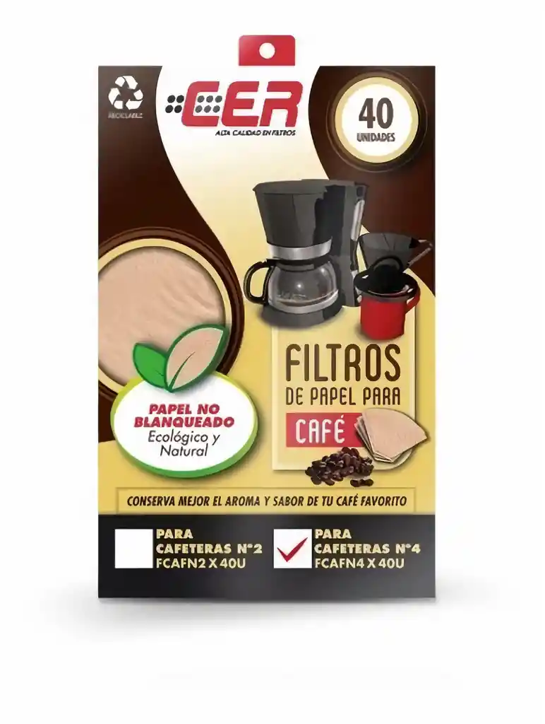 Cer Filtro de Papel para Café Número 4