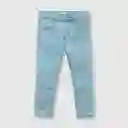 Jeans Con Bordado De Bebe Niña Azul Talla 3/6m