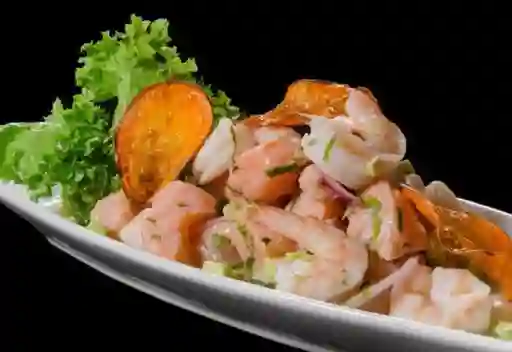Ceviche de salmón y camarón
