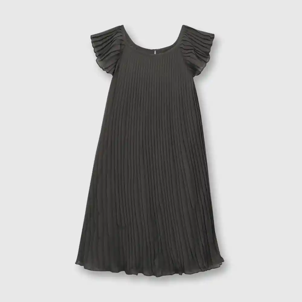 Vestido Ceremonia Plisado Gris Oscuro T. 6 Años