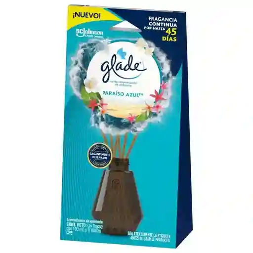 Glade  Varitas Aromatizante Paraíso Azul™ Frasco con 100 ml y 6 Varitas