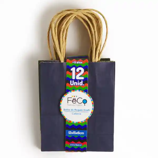 Feco Bolsa Kraft Color Fuerte 12 x 15 x 6