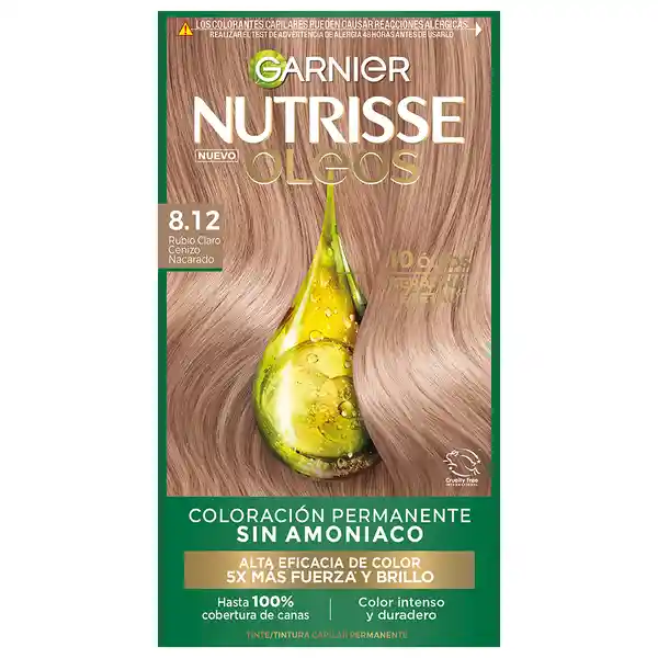 Garnier-Nutrisse Coloración Rubio Claro Platinado 8.12