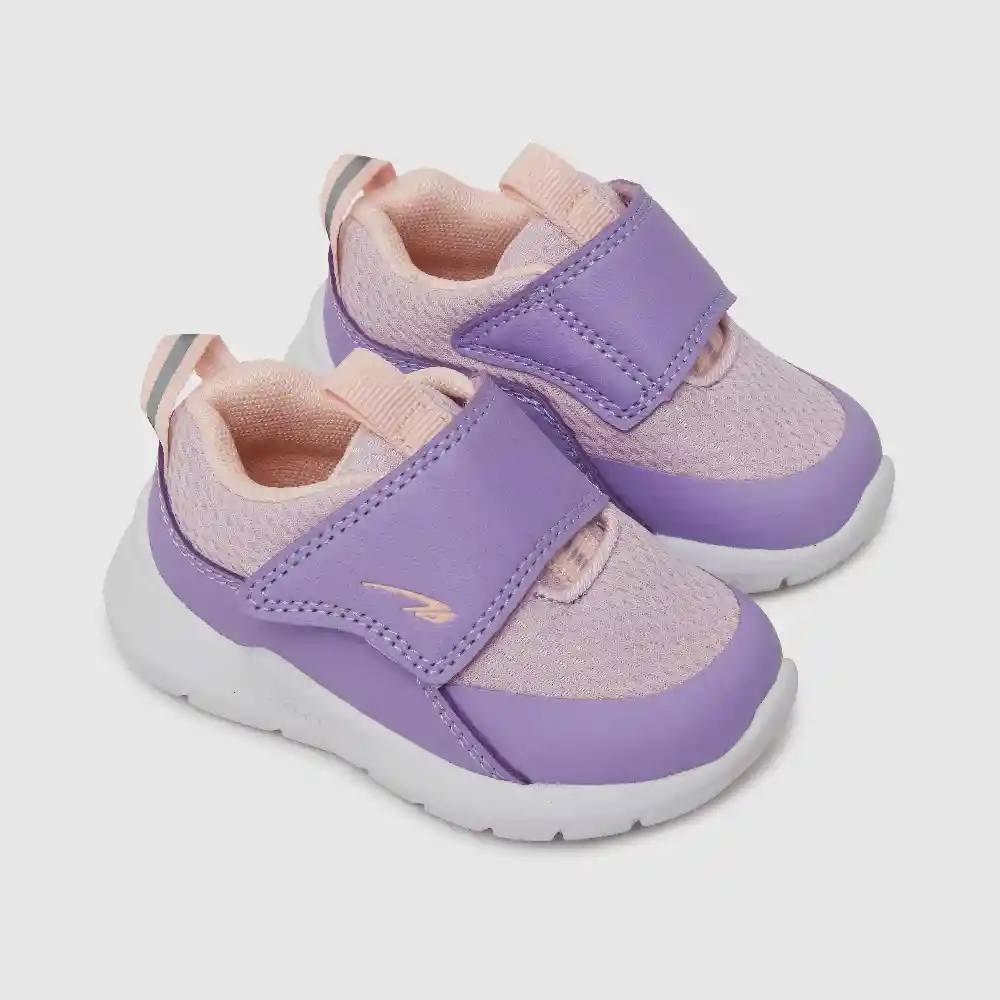 Zapatillas Deportiva Velcro Caña Baja Niña Morado 23