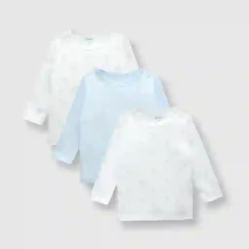 Pack Camiseta de Bebé Niño Celeste Talla 18/24M Colloky
