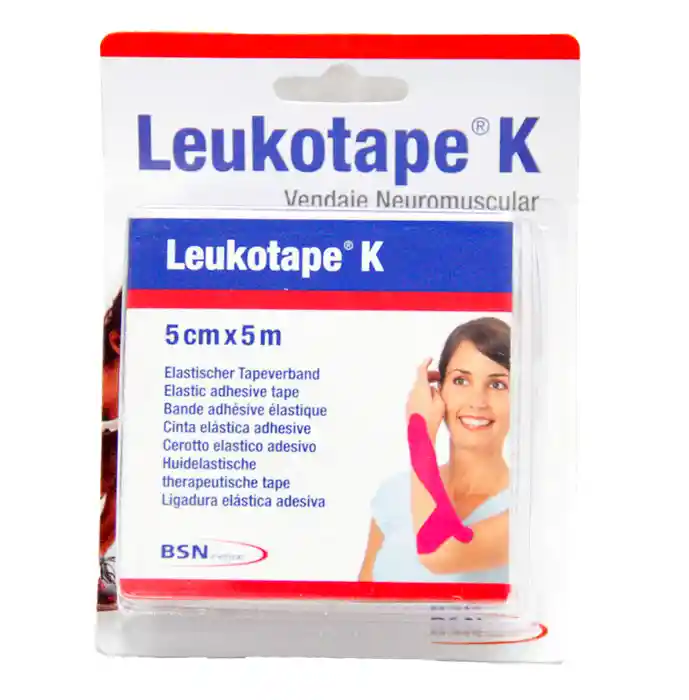 Leukotape Vendaje Neuromuscular Elasticado Color Rosado