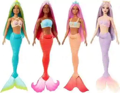 Barbie Fantasía Muñeca Sirena Con Cabello de Color - HRR02