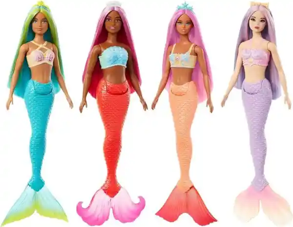 Barbie Fantasía Muñeca Sirena Con Cabello de Color - HRR02