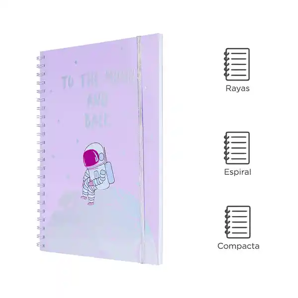 Libreta Rayada Astronauta Con Espiral y Resorte A4 Miniso