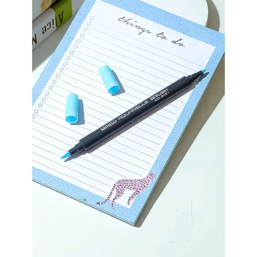 Miniso Plumon A Base De Agua Doble Punta Cielo 16.8*1.2cm