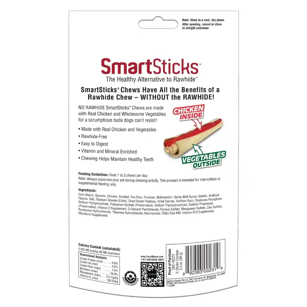 Snack Perros Smartsticks Pollo 5 Unidades