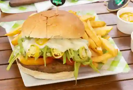 Hamburguesa Chacarera + Papas Fritas