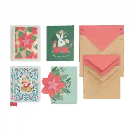 Set de Tarjeta y Sobres Navideños Casaideas