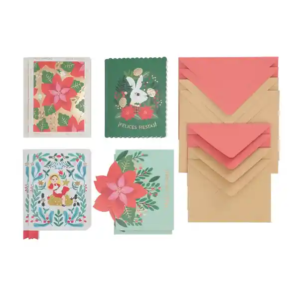 Set de Tarjeta y Sobres Navideños Casaideas