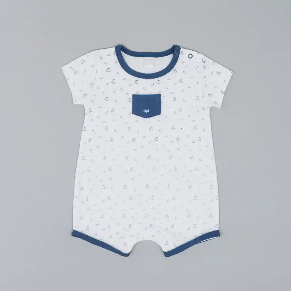 Bombacho Bolsillo Frontal Bebé Niño Blanco Talla Rn