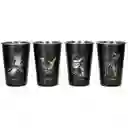 Set Vasos Acero Negro Aves Chilenas 480 mL Atakama Outdoor