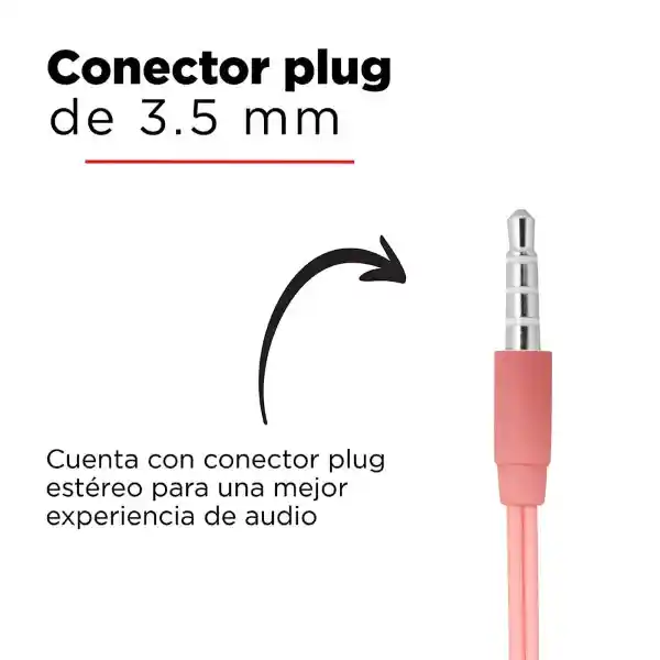 Miniso Audífonos de Cable Rosa Mod Hf 230