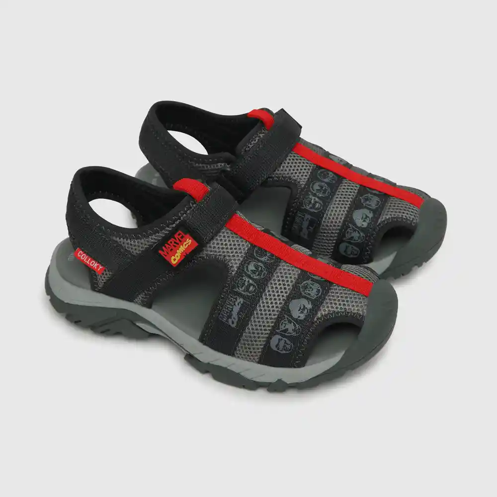 Sandalias Velcro Marvel Niño Gris Talla 28