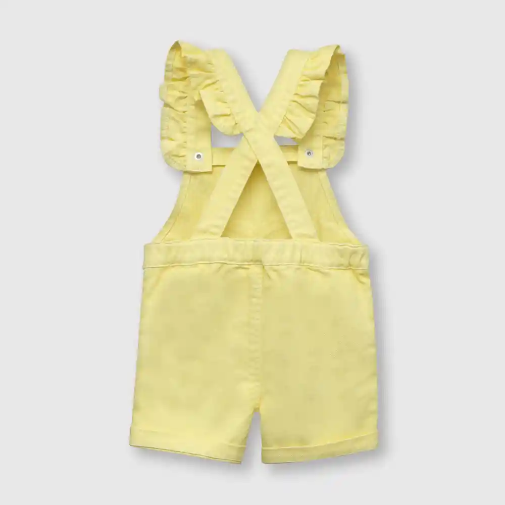 Jardinera Con Vuelos De Bebé Niña Amarilla Talla 24m