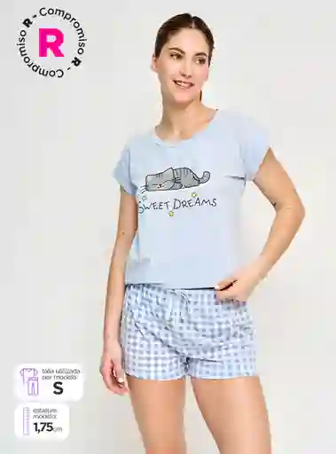 Index Pijama Navi sh Punto FB Celeste Talla S V25