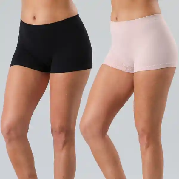 Boxer Mini Rib Seamless Basic Color Surtido Talla S Flores