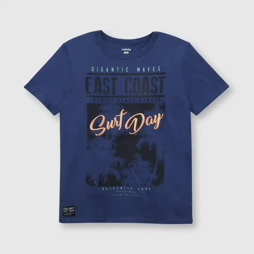 Polera Summer De Niño Azul Talla 3a