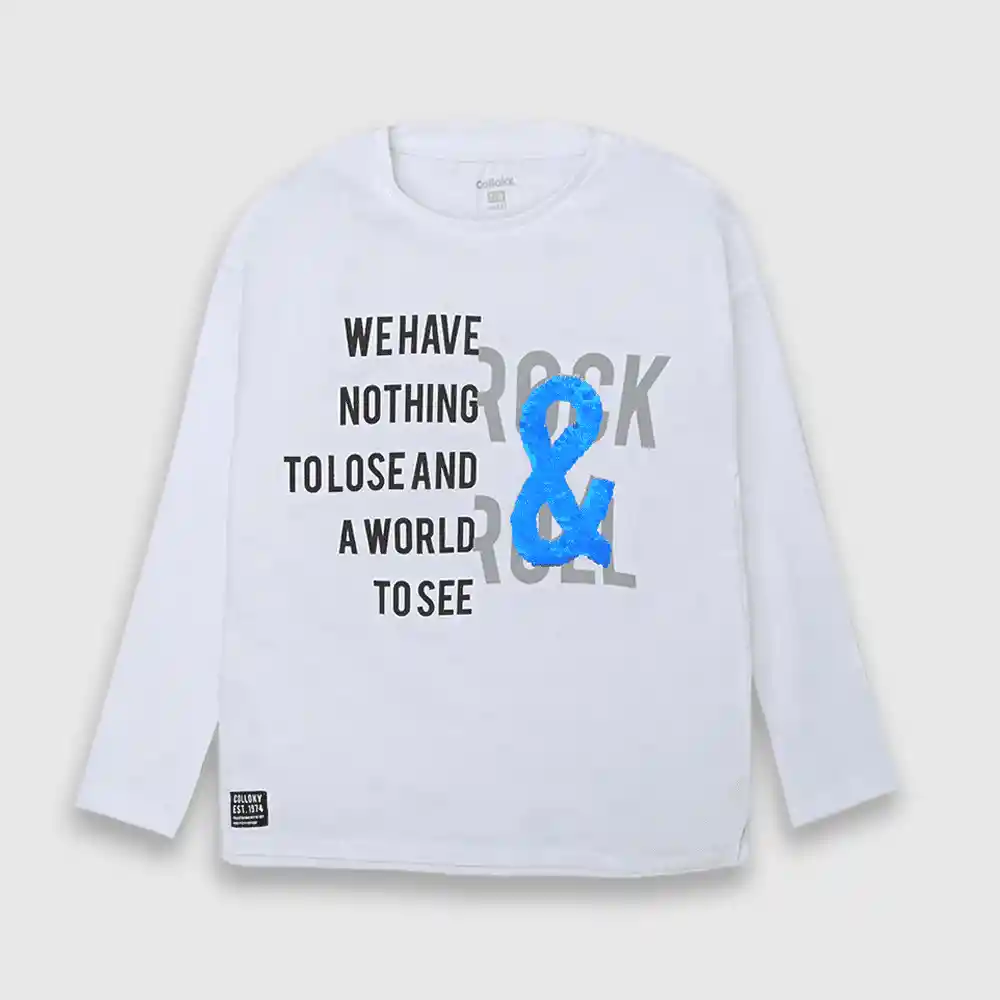 Polera Asimetrica Lentejuelasblanco T. 3 Años