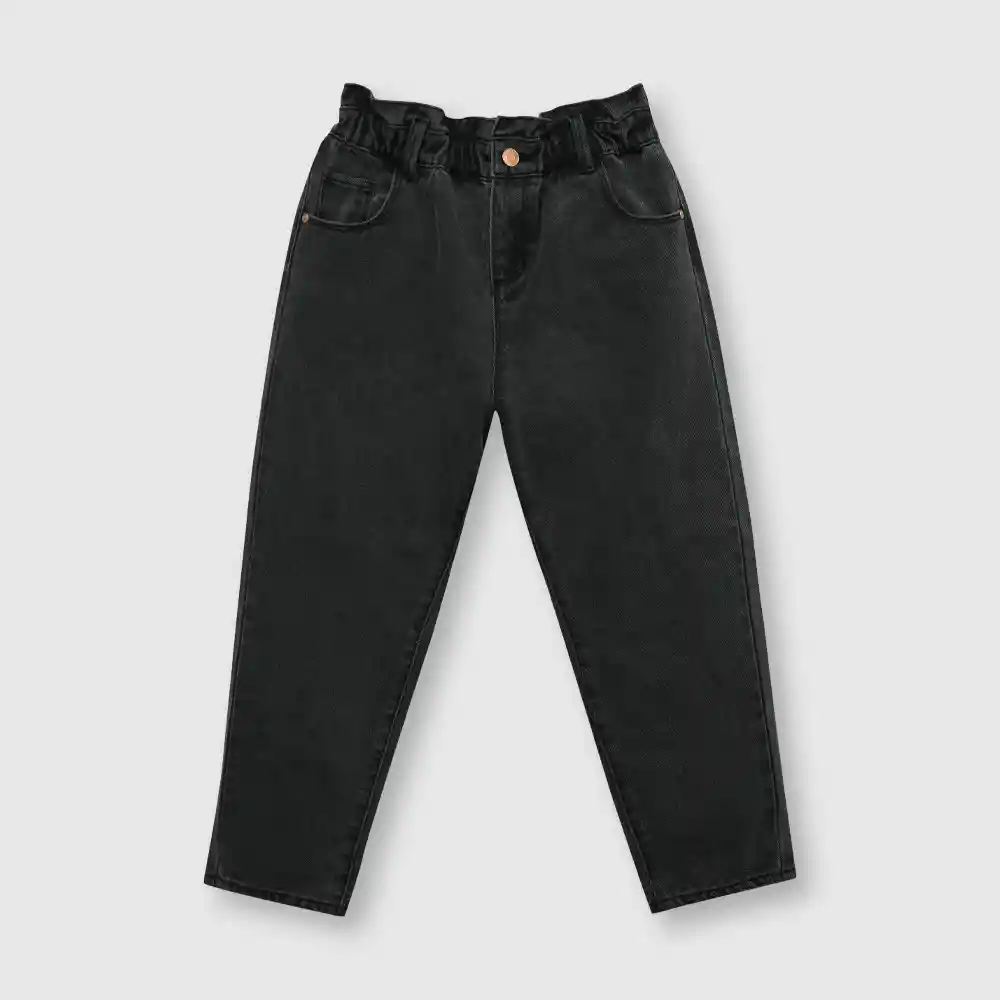 Jean Recogido De Niña Negro Talla 4a