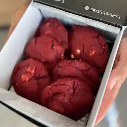 Caja Cookies Red Velvet 6 Unidades