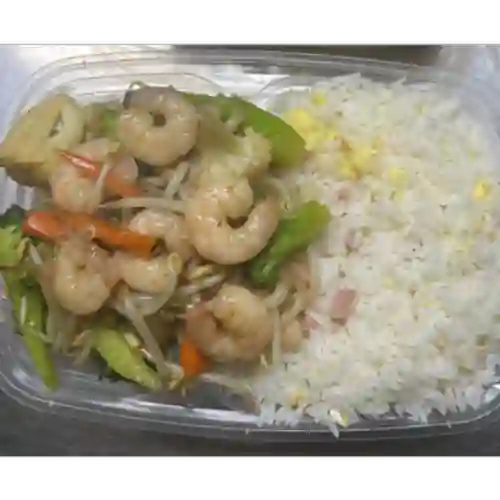 Chapsui de camarón con arroz