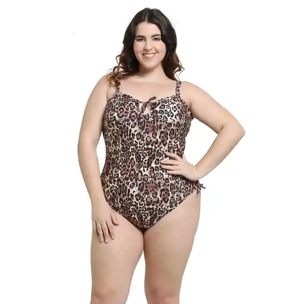 Traje de Baño Entero Reductor Leopardo Talla XL Samia