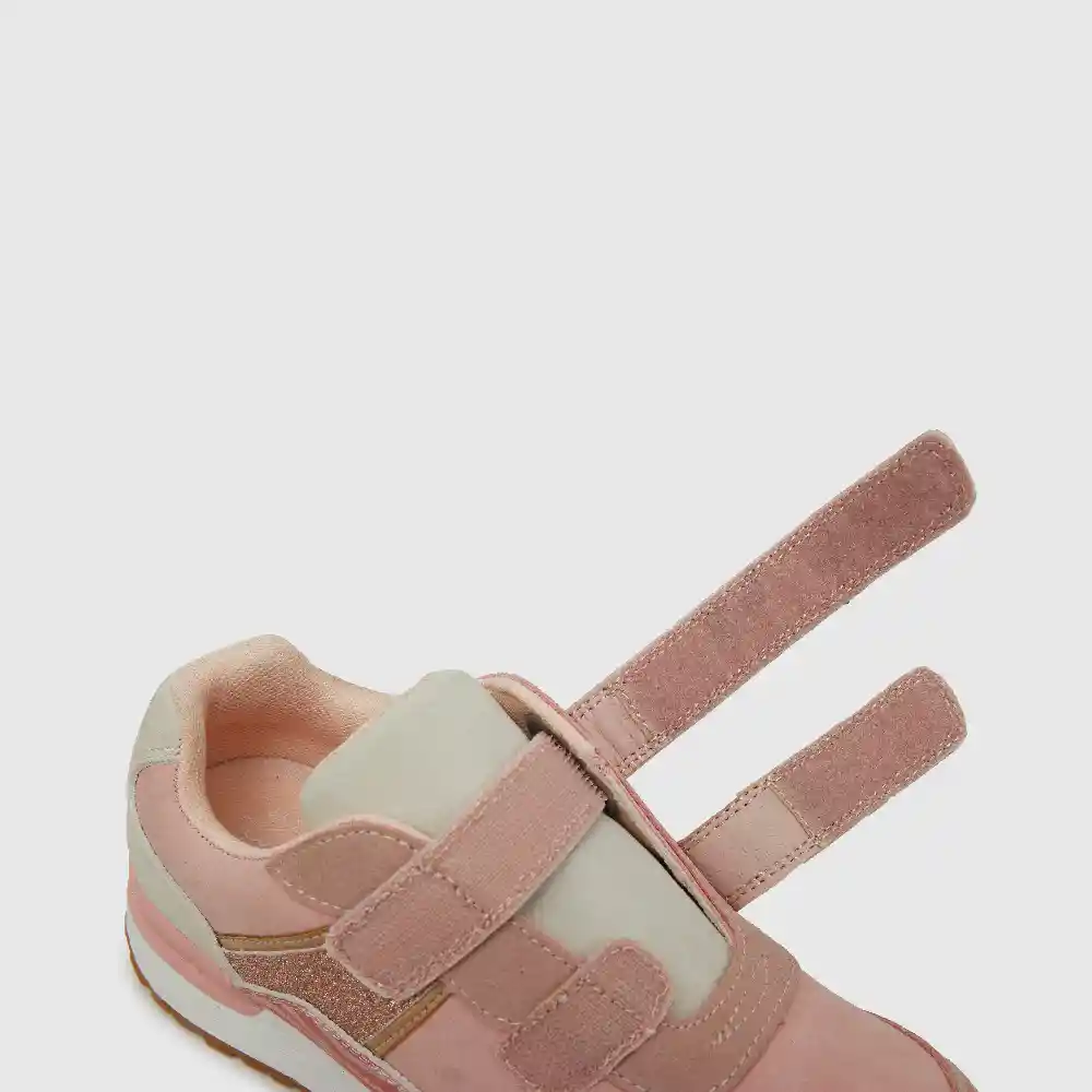 Zapatillas Dos Velcros Jogging Niña Rosado Talla 28