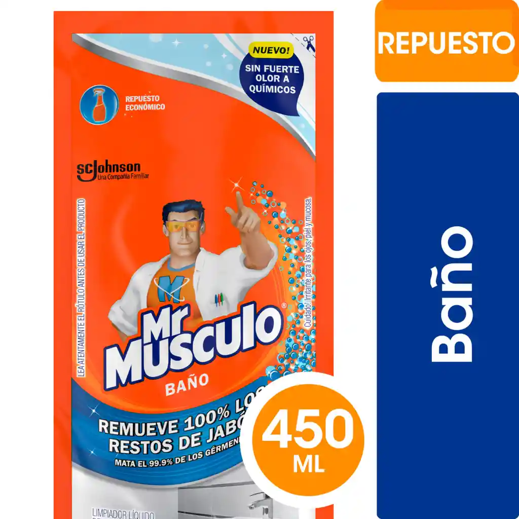  Limpiador De Bano Mr Musculo Liquido Repuesto 450Ml 
