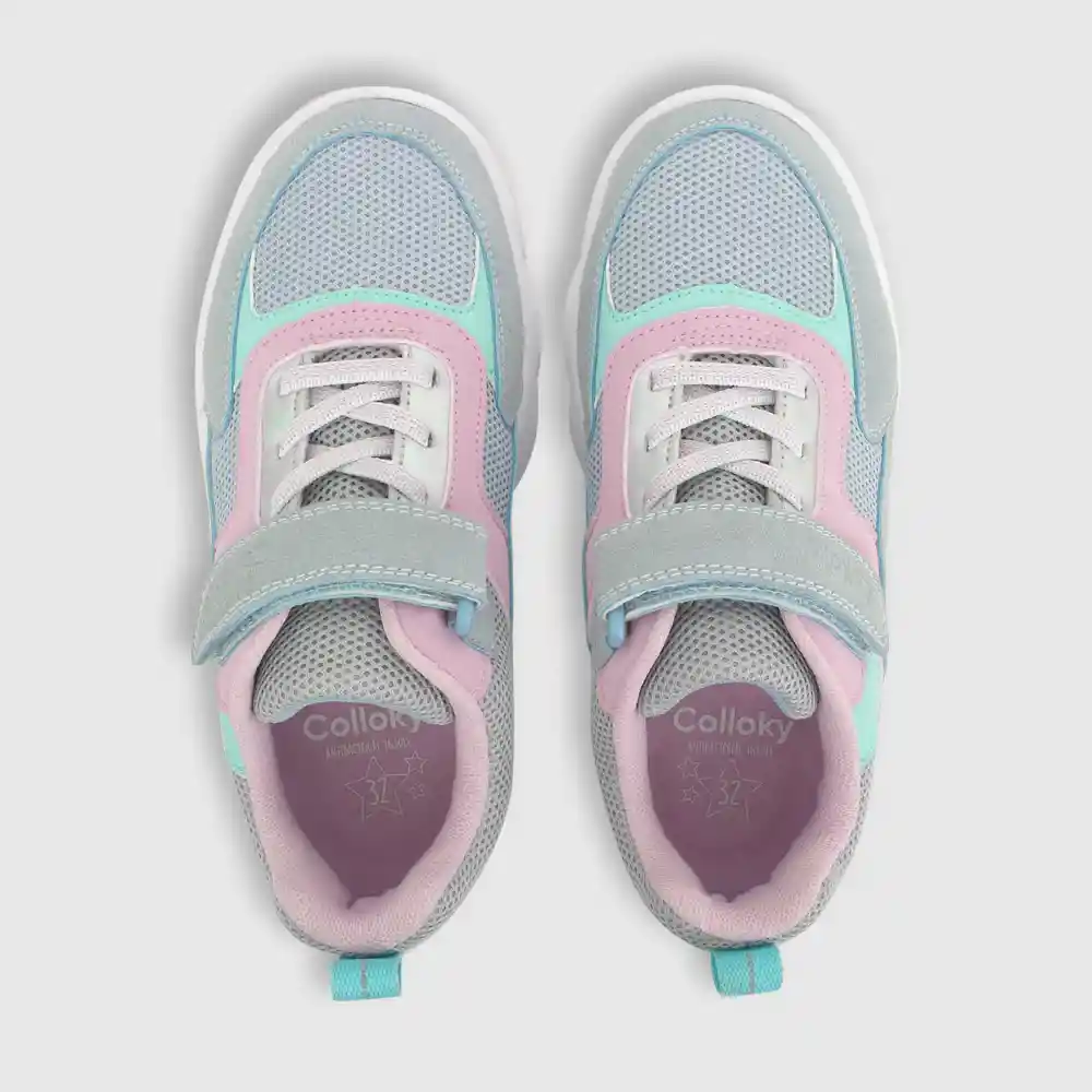 Zapatillas Velcro Elástico Chunky Azul Talla 37