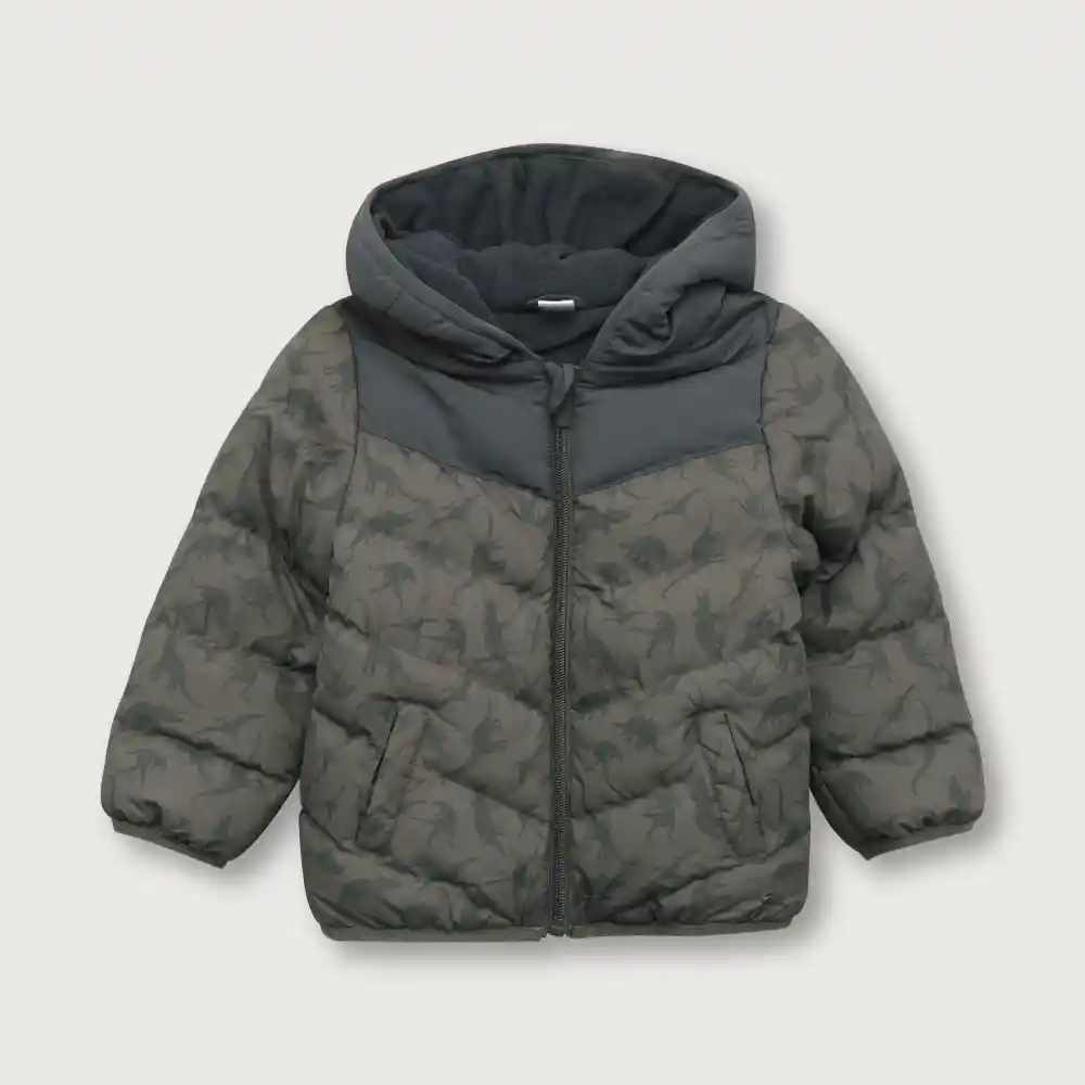 Chaqueta Parka Bloques Niño Verde Talla 2a