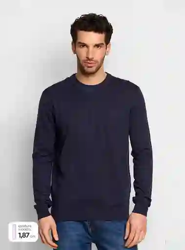 Cacharel Suéter Manga Larga Vneck Cah Ess Navy Talla M W20