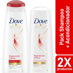 Pack Dove Regeneración Extrema: Shampoo 400 Ml + Acondicionador