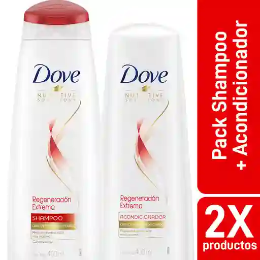 Pack Dove Regeneración Extrema: Shampoo 400 Ml + Acondicionador