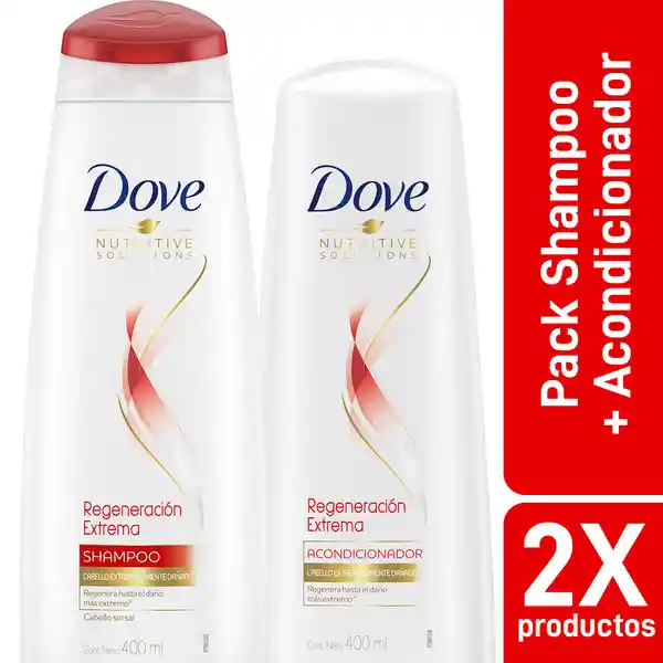 Pack Dove Regeneración Extrema: Shampoo 400 Ml + Acondicionador