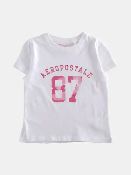 Aeropostale Polera Manga Corta Graph Blanco 12 3329 a V26
